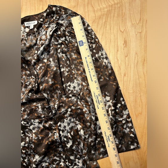 Prologue Brown Print Wrap Midi Dress - Picture 7 of 10